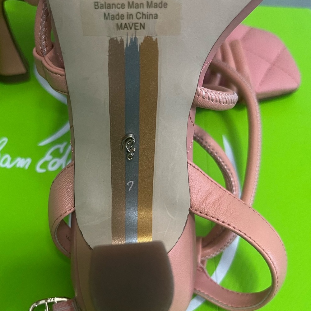 Sam Edelman Maven Leather Padded Pink Strappy Sandals NEW - Picture 9 of 9